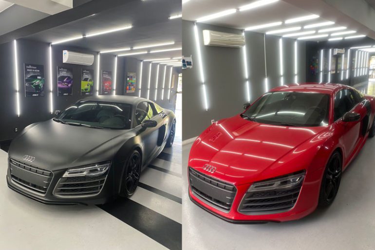 Audi com Envelopamento colorido